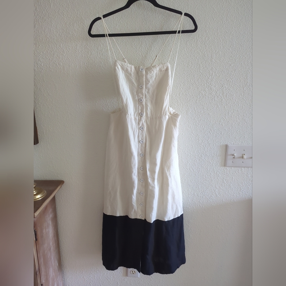 Maeve White and Black Colorblock Midi Dress - Picture 5 of 11